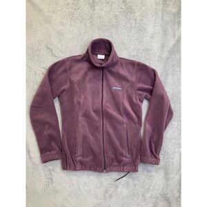Columbia Fleece Jacket Women's Medium Plum Full Zip Outdoor Camp Pockets